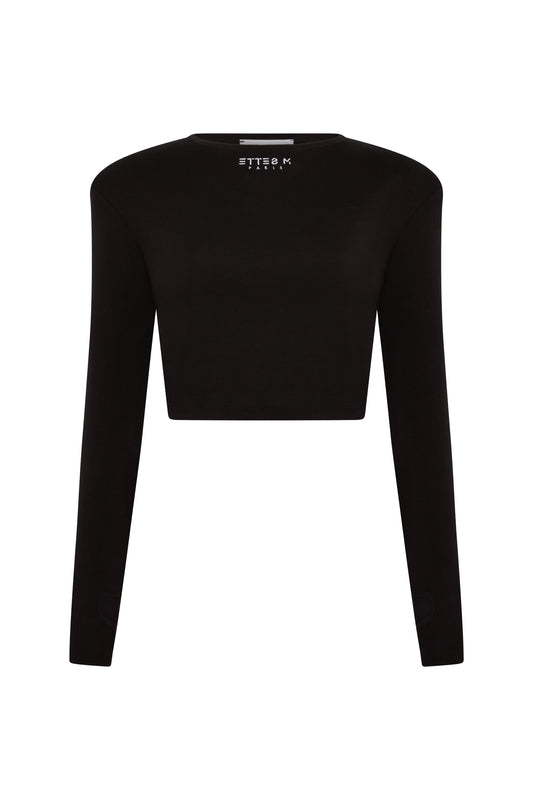 MARISSA SHOULDER PADDED LONG SLEEVED TOP