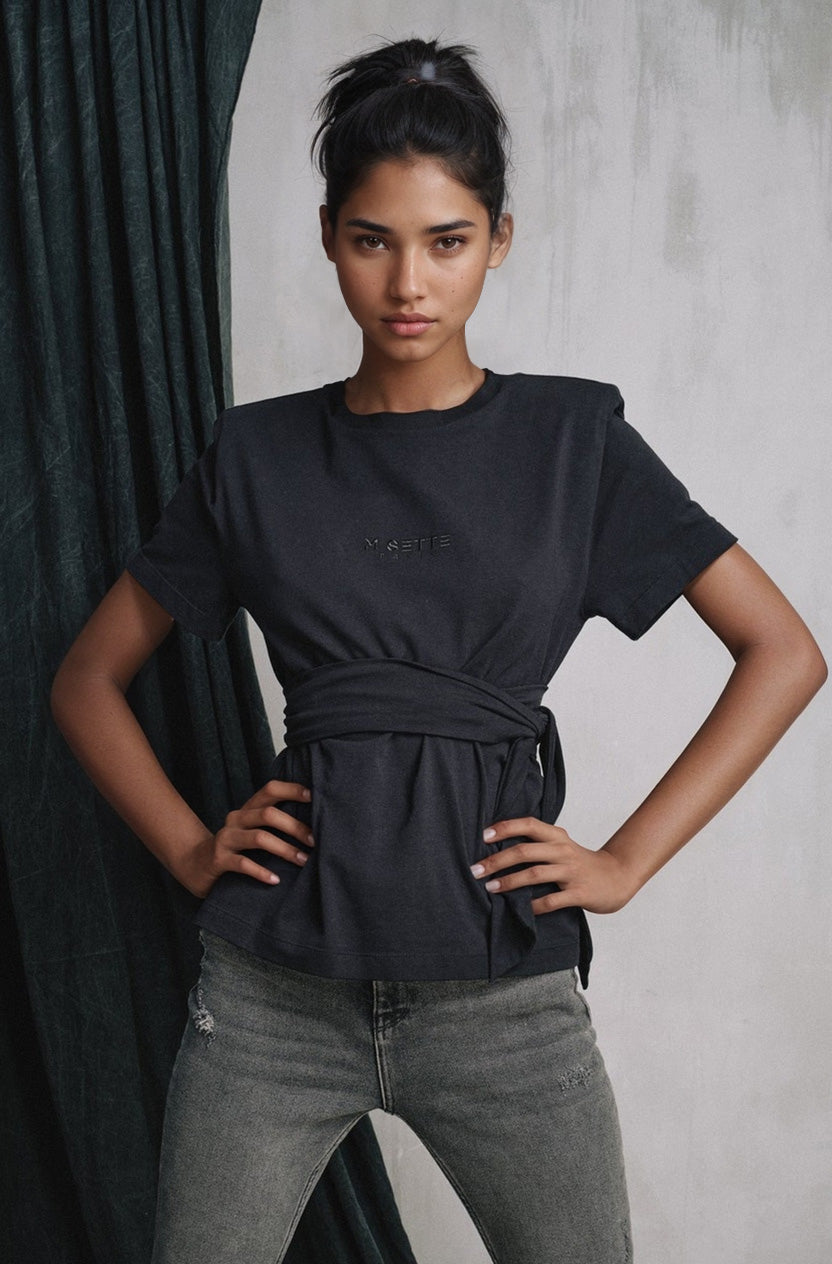 KELY M SETTE LOGO BELTED T-SHIRT